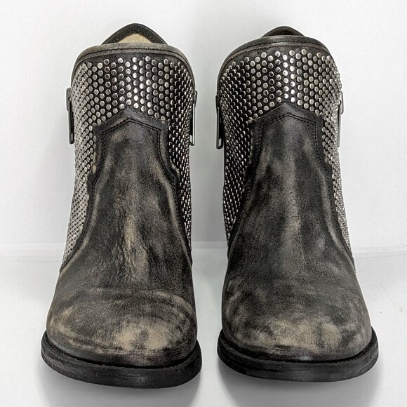 Corral Studded Leather Western Ankle Boots Size 11, Distressed Leather - Picture 6 of 11